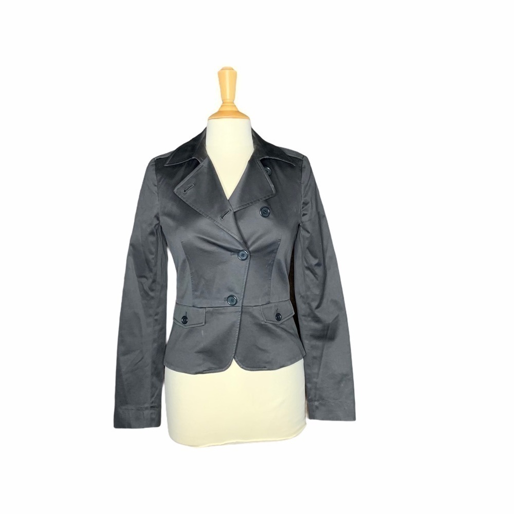 NWOT Theory Black Jacket Peacoat Size 6 Cotton